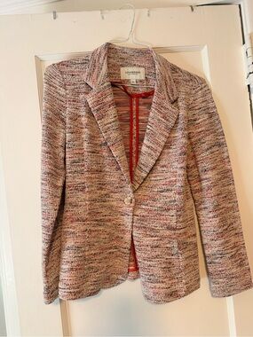 Liverpool Multi-Color Tweed Blazer with Pink Accents
